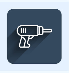 White Line Electric Drill Machine Icon Isolated