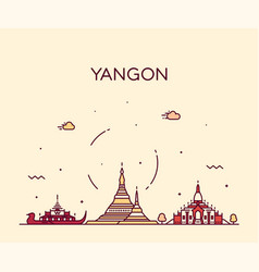 Shwedagon pagoda in yangon myanma symbol icon Vector Image