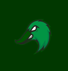 Green Head Duck Angry Logo Design Graphic Symbol