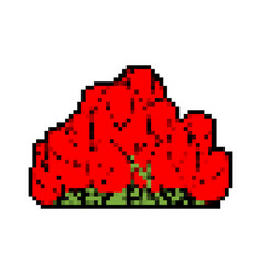 Rose Bush Pixel Art Isolated Flowers 8 Bit