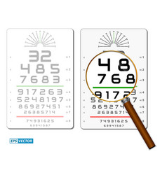 Set Of Eye Test Chart Isolated Or Vision Exam