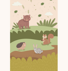 Three Cute Woodland Animals