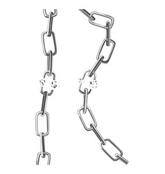 Two Broken Steel Chain Links Symbol Of Security