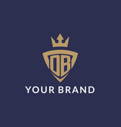 Ob Logo With Shield And Crown Monogram Initial