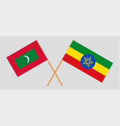 Crossed Flags Of Maldives And Ethiopia