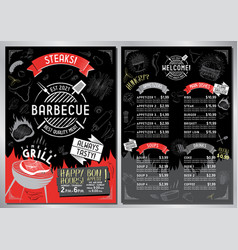 Steakhouse Barbecue Grill Bar Menu Template - A4