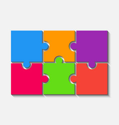 Color Puzzle Pieces Jigsaw Six Steps Infographic