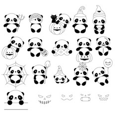 Cute Panda With Halloween Costume Cartoon