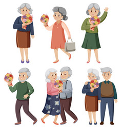 Elderly People Isolated Set