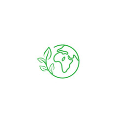 Green Earth Planet With Ecology World Logo