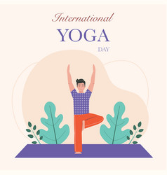 Man Doing Asana International Yoga Day Card