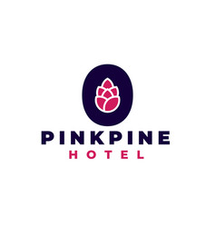 Pink Pine Cone Letter O Zero Logo