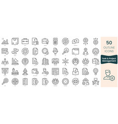 Set Of Task And Project Management Icons Thin