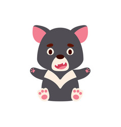 Cute Little Sitting Tasmanian Devil Cartoon