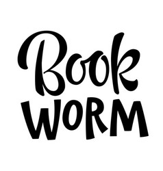 Funny Lettering Label Design - Book Worm