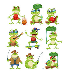 Green Frog Cartoon Characters Collection