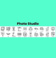 Set Of Photo Studio Icons Linear Style Icon Bundle