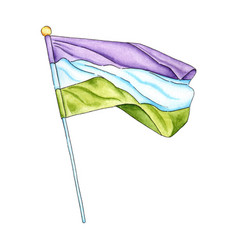 Watercolor Of The Flag Of The Suffragettes Purple