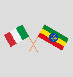 Crossed Flags Of Italy And Ethiopia Official