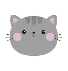 Gray Cat Cute Kitten Silhouette Funny Face Head