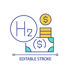 Hydrogen Production Efficiency Rgb Color Icon
