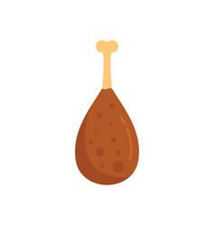 Chicken Leg Icon Flat Style