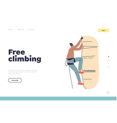 Free Climbing Concept Of Landing Page With Man