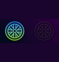 Glowing Neon Line Alloy Wheel For Car Icon