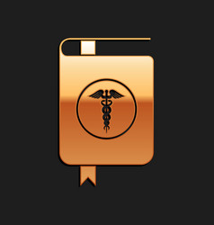 Gold Medical Book And Caduceus Medical Icon