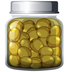 Graphic Of A Transparent Bottle With Yellow Pills