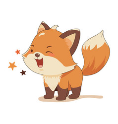 Kawaii Happy Baby Fox Winking