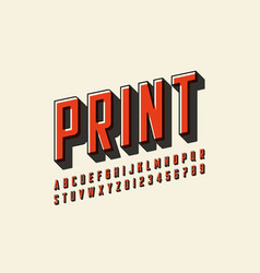 Offset Print Style Modern Font Design Alphabet