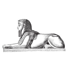 Sphinx At Thebes Amon Vintage Engraving