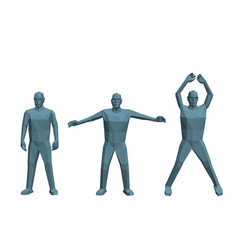 Low Poly Man Doing Jumping Jacks Isolated