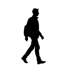 Man Walking On Street Silhouette