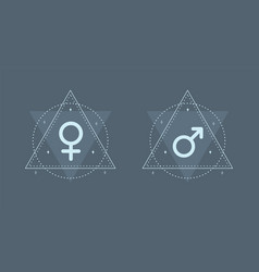 Female And Male Symbols In Boho Style Gender