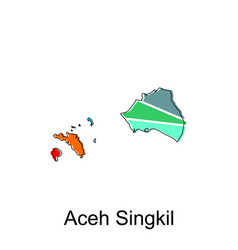 Map Of Aceh Singkil City Modern Outline High