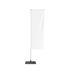 Realistic Beach Flag Banner Stand Isolated Mockup