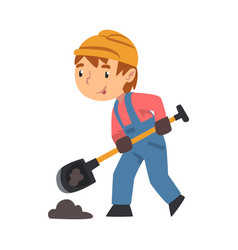 Cute boy dressed as construction worker kids Vector Image