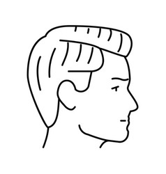 Side Part Hairstyle Male Line Icon