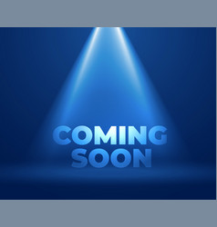 Coming Soon Blue Background With Studio Focus