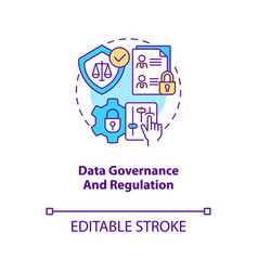 Data Governance And Regulation Concept Icon