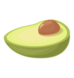 Avocado Icon Cartoon Half Green