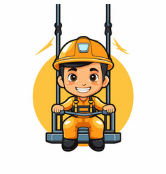 Cute Little Boy In Construction Helmet