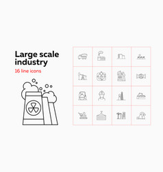 Large Scale Industry Line Icon Set Engineer