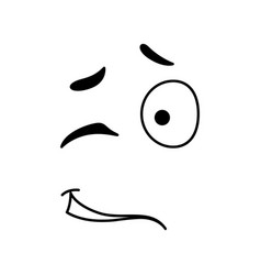 Winking Smile Emoticon Emoji Cartoon Line Art