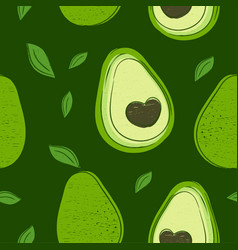 Avocado Hand Drawing Style Seamless Pattern