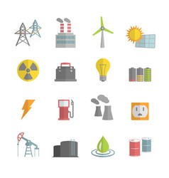 Energy Power Flat Icons Set