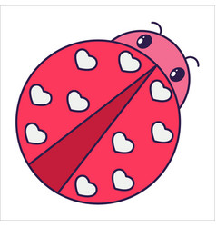 Kawaii Valentine Day Icon Ladybug Love Symbol