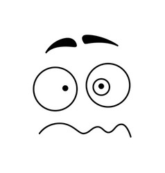 Shocked Smile Emoticon Emoji Cartoon Line Art